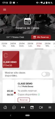 UVT Fitness Club android App screenshot 1